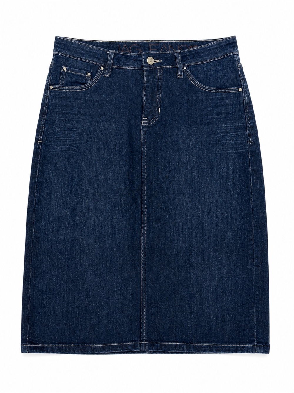 Jag Jeans Classic Fit Blue Denim Distressed Straight Cut Women's Skirt Size 6